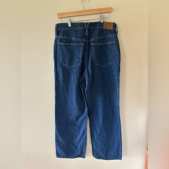 J Crew Slim Wide Leg Jeans Dark Vintage Wash High Waist Casual Denim Pants 30 - Picture 6 of 8